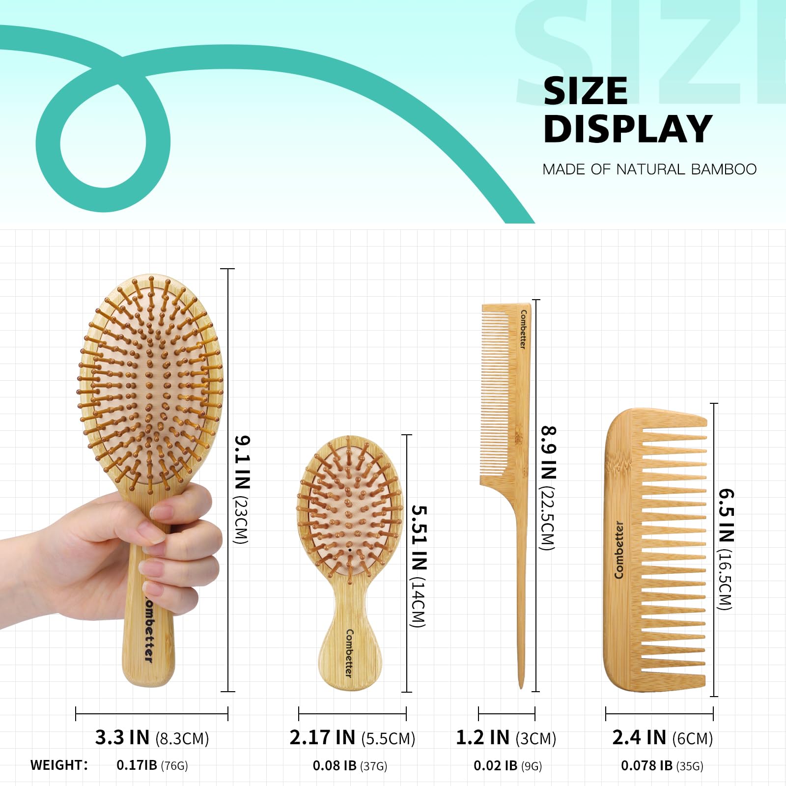Combetter tail comb for precise parting and backcombing.
