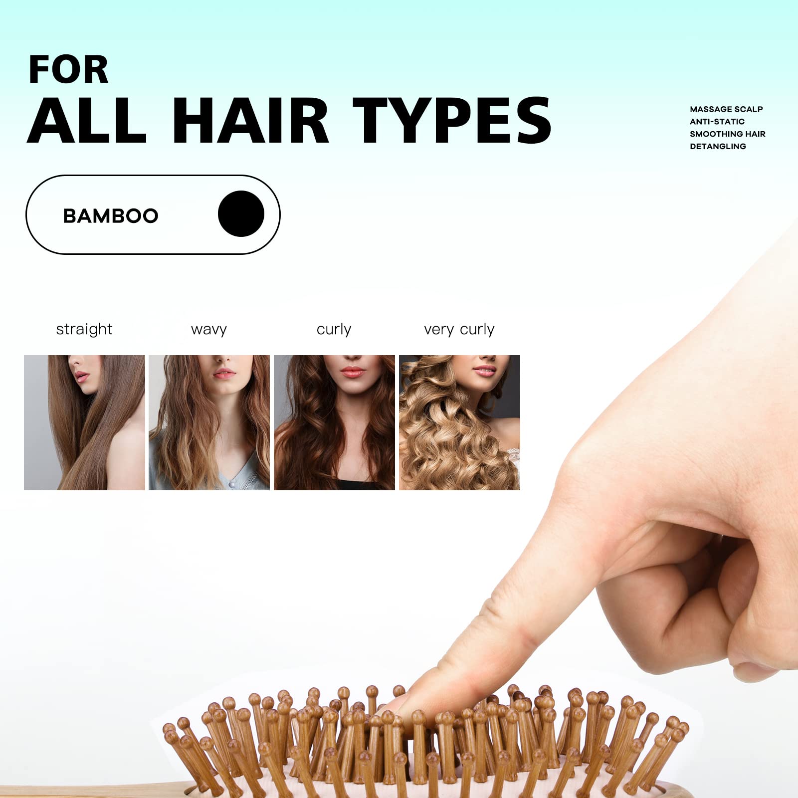 Scalp-massage brush with air holes for comfortable brushing.