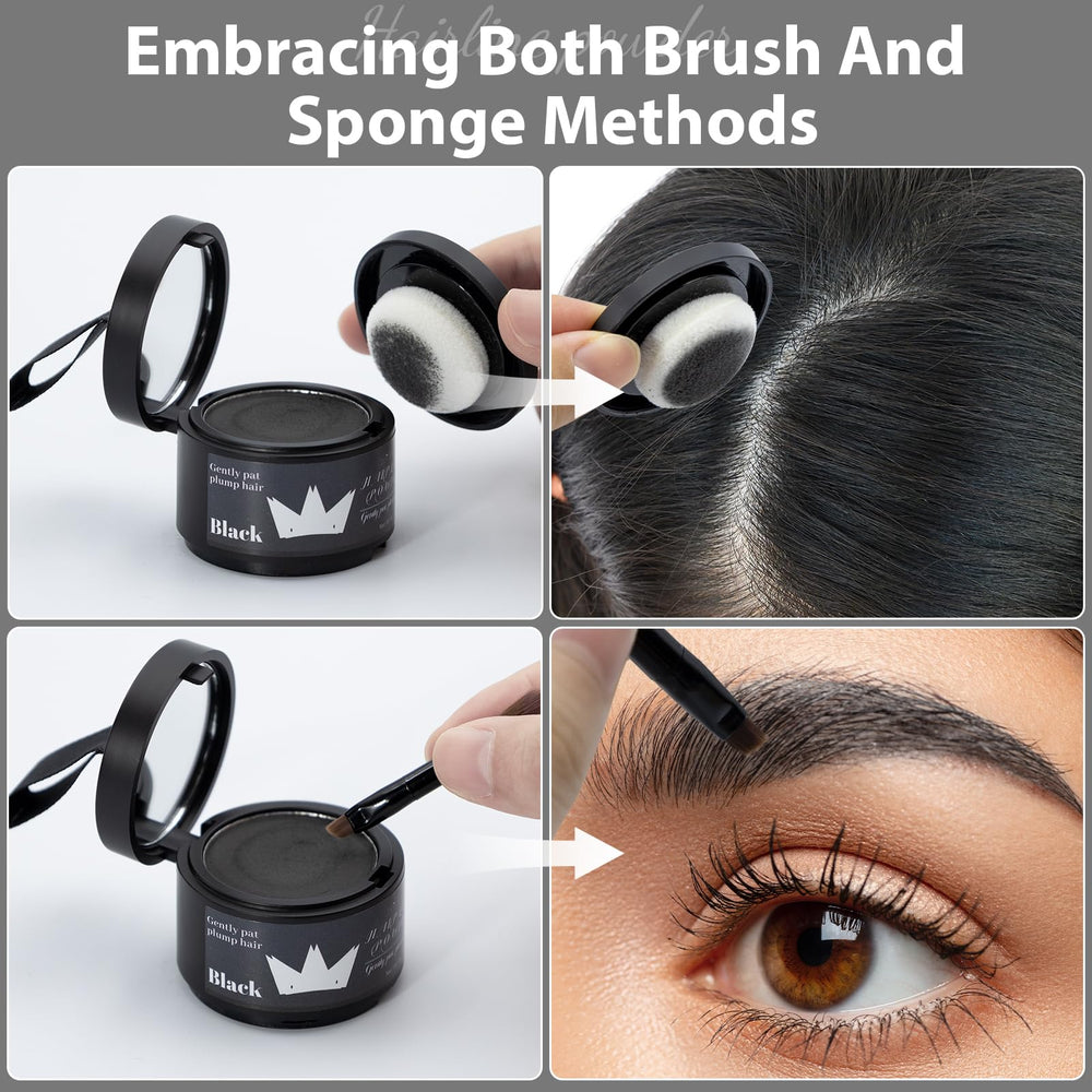 Comdian hairline powder application brush showing precise application.