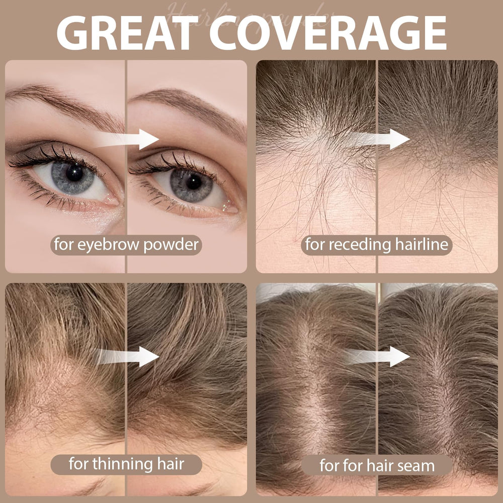 Comdian hairline powder with applicator brush demonstrates precise application.