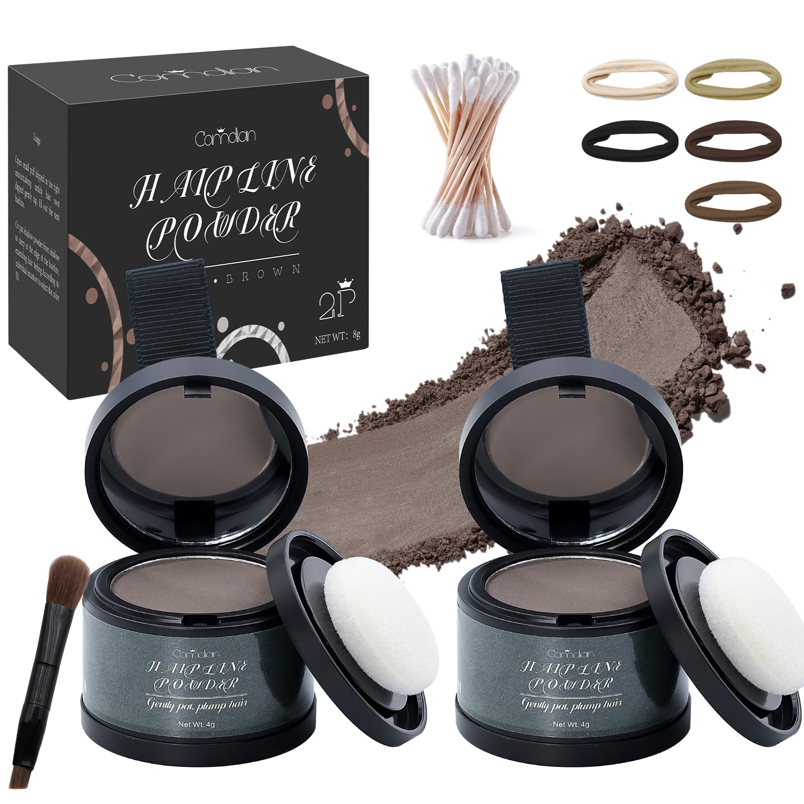 Comdian hairline powder two-pack bottles for fast root touch-ups and natural color refresh