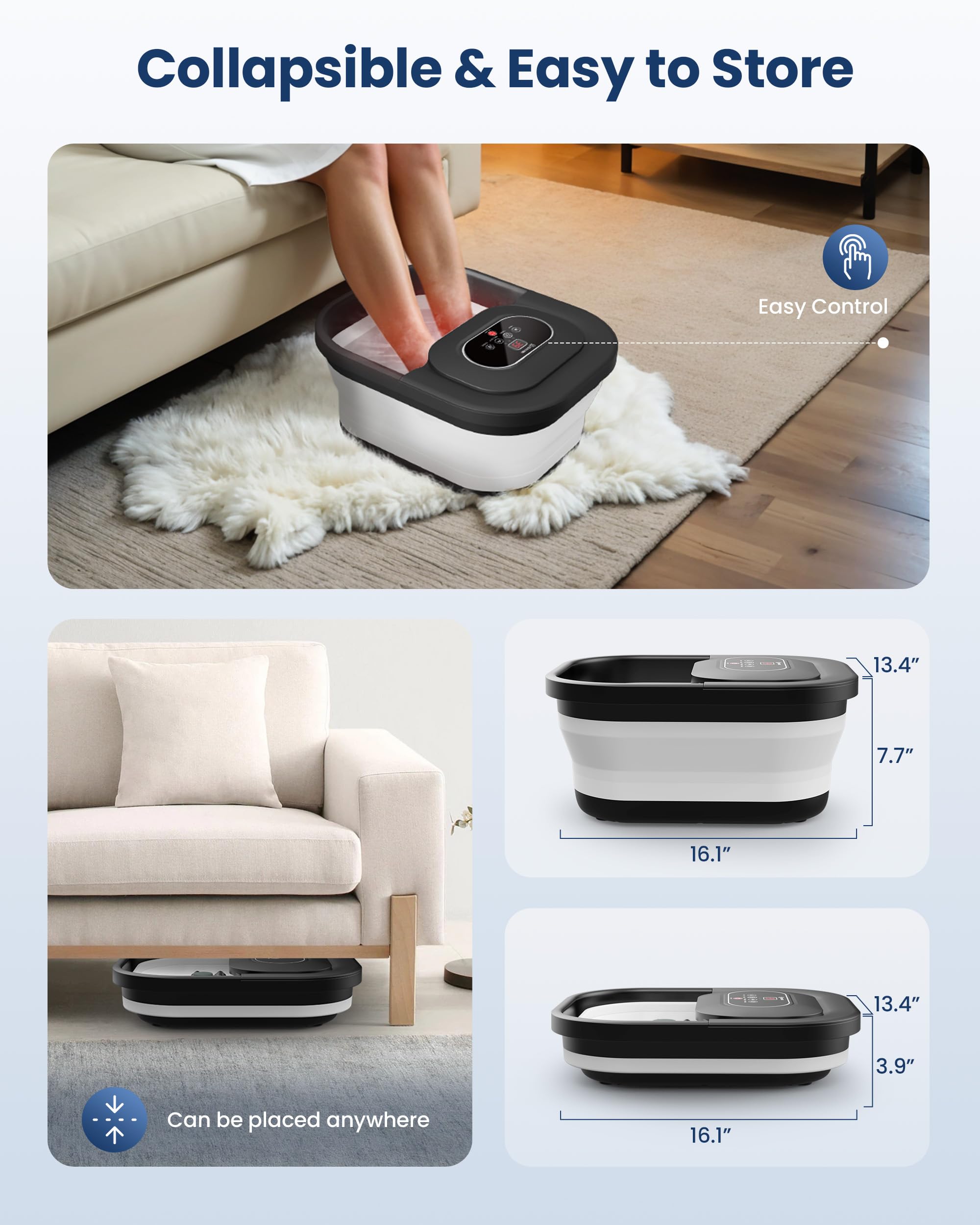 COMFIER collapsible design stores neatly under bed or sofa.