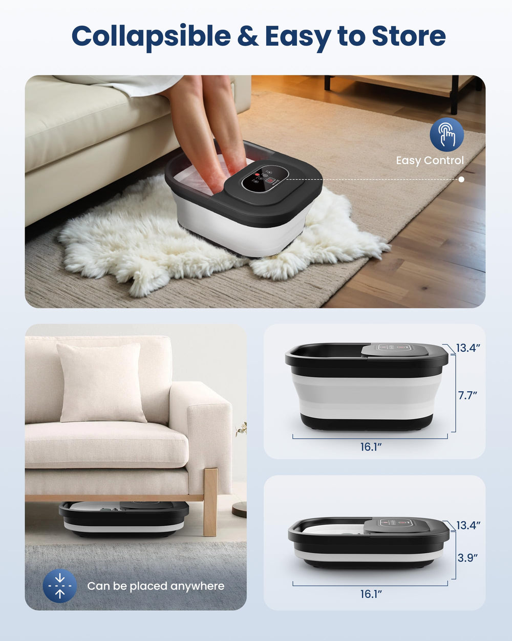 COMFIER collapsible design stores neatly under bed or sofa.