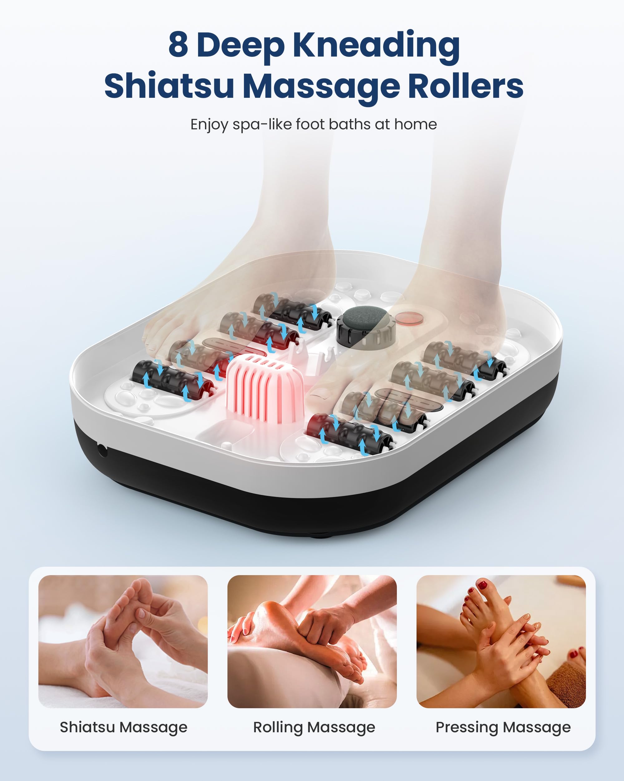 COMFIER foot spa includes pumice stone for home pedicure care.
