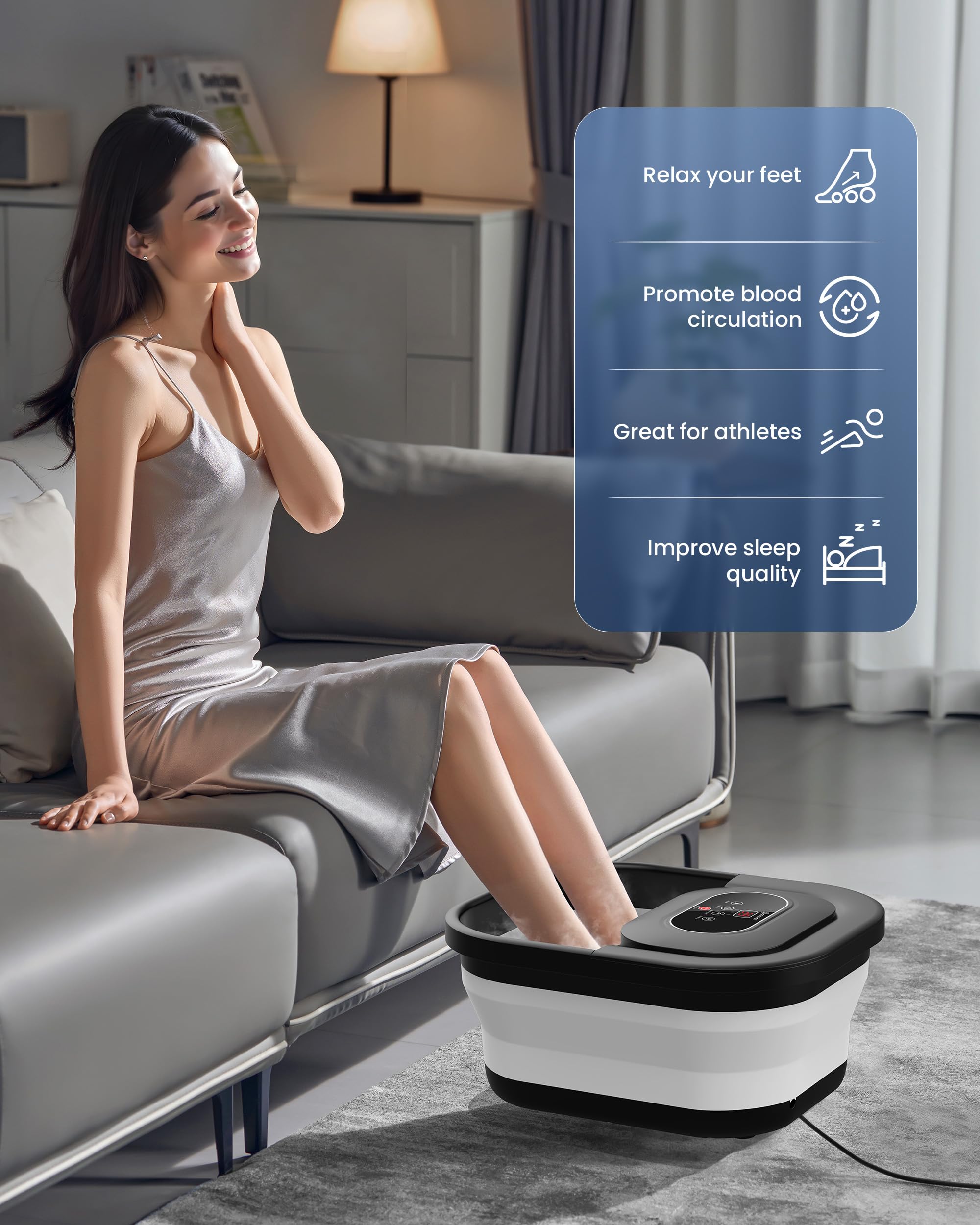 COMFIER foot spa built-in timer for customizable soak durations.
