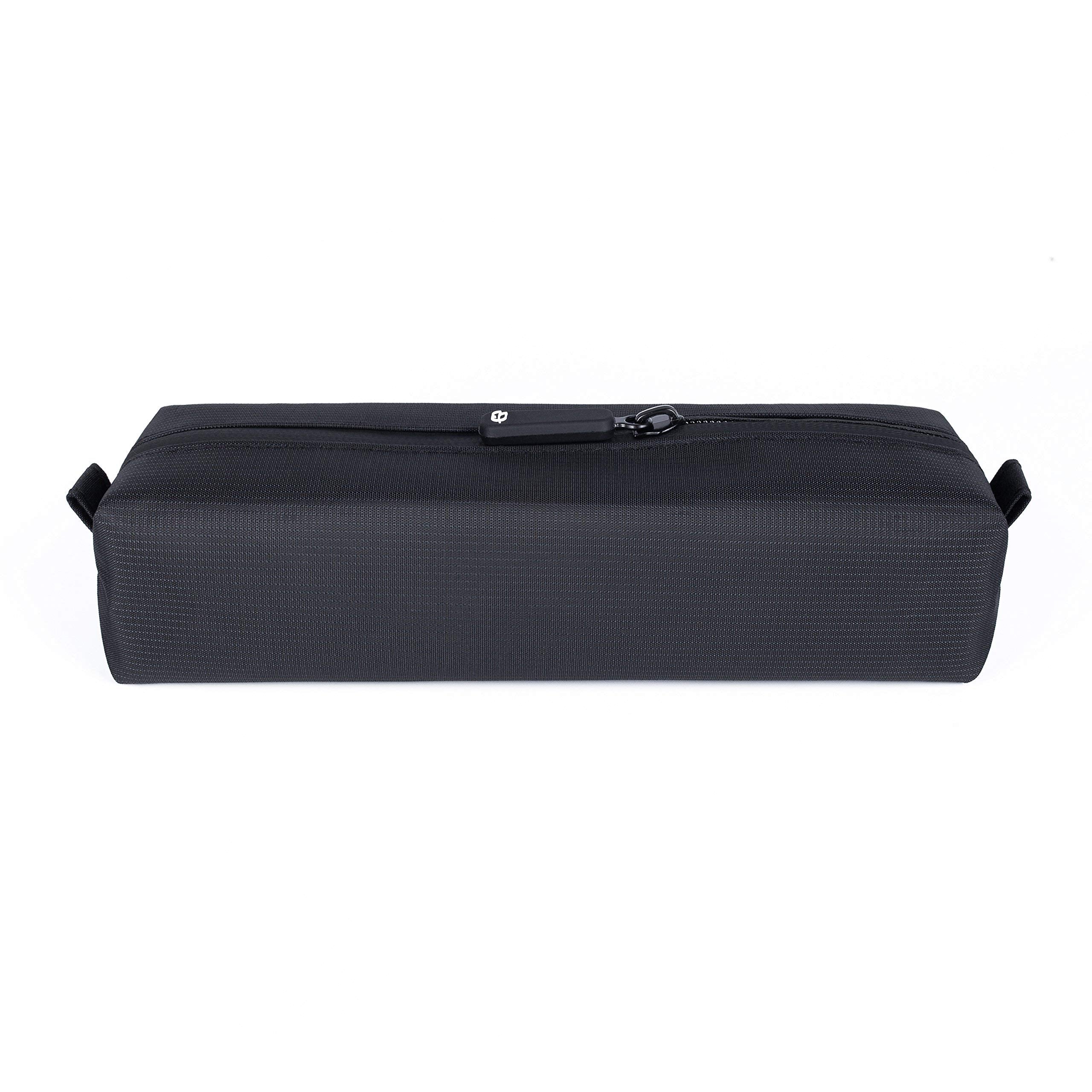 Comfyable small toiletry bag closed, compact travel companion for everyday essentials.