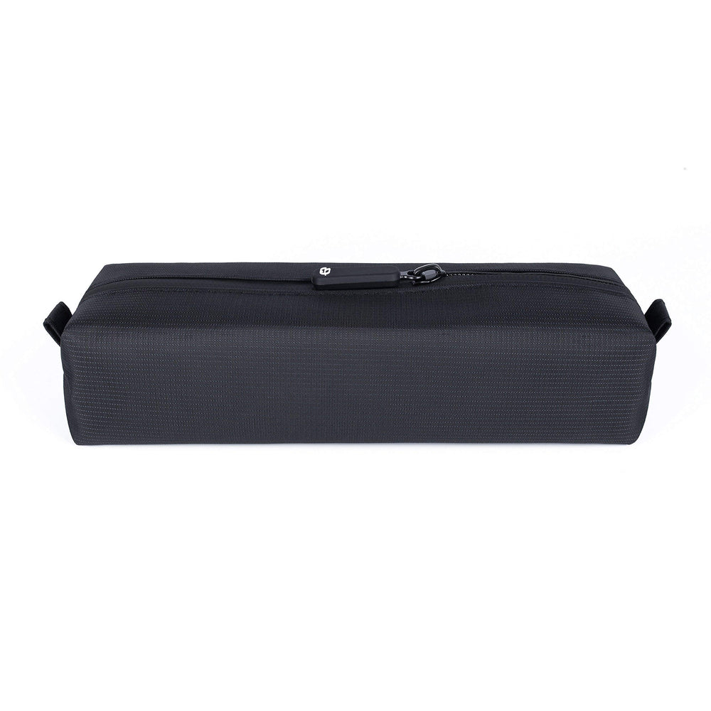 Comfyable small toiletry bag closed, compact travel companion for everyday essentials.