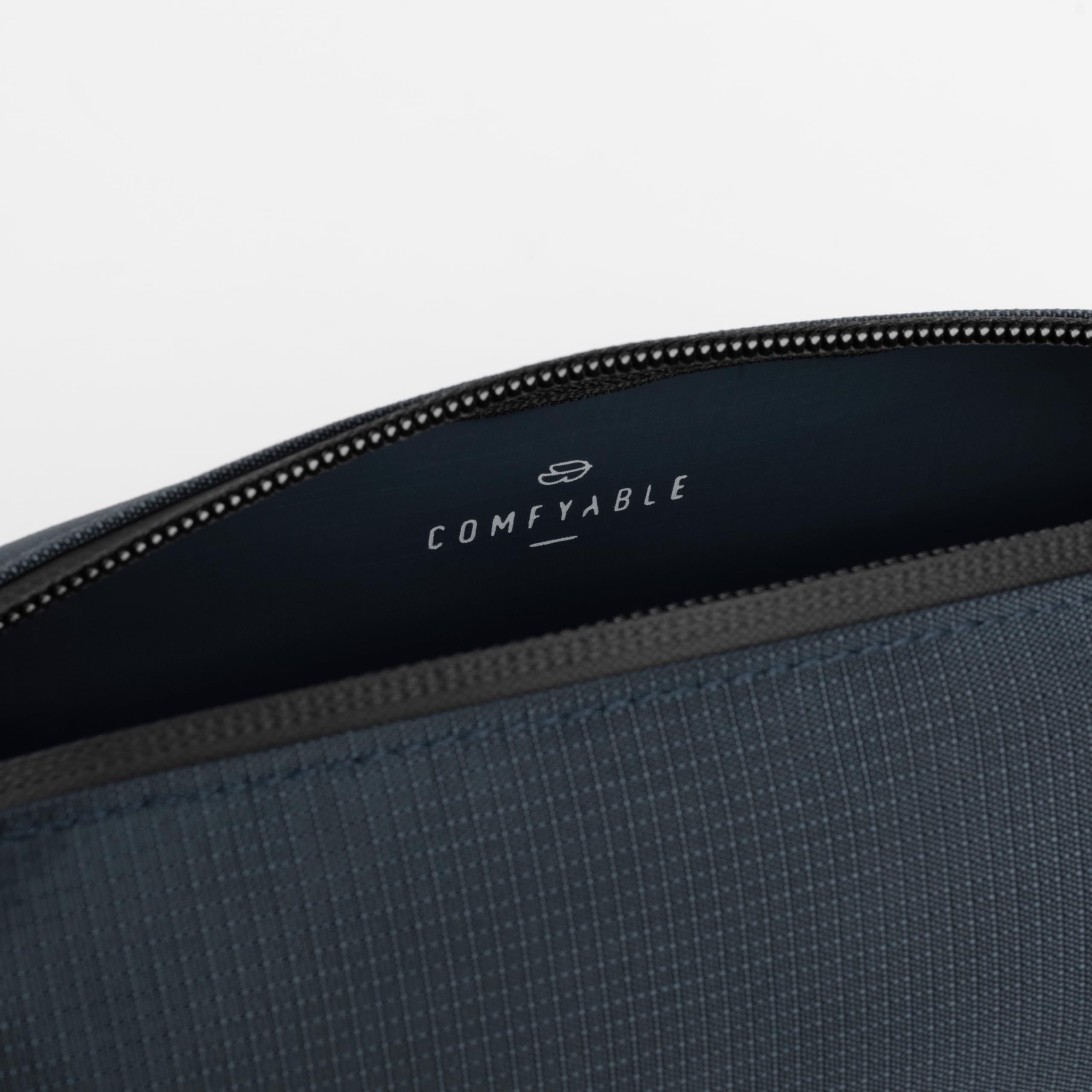 Comfyable water-resistant organizer protects items during travel and spills.