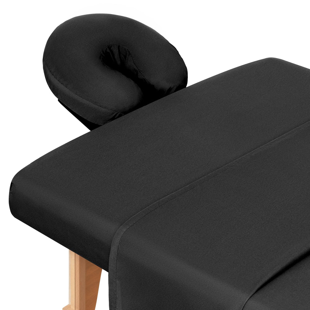 Comfyanno elastic-edge fitted sheet keeps a tight, professional fit.