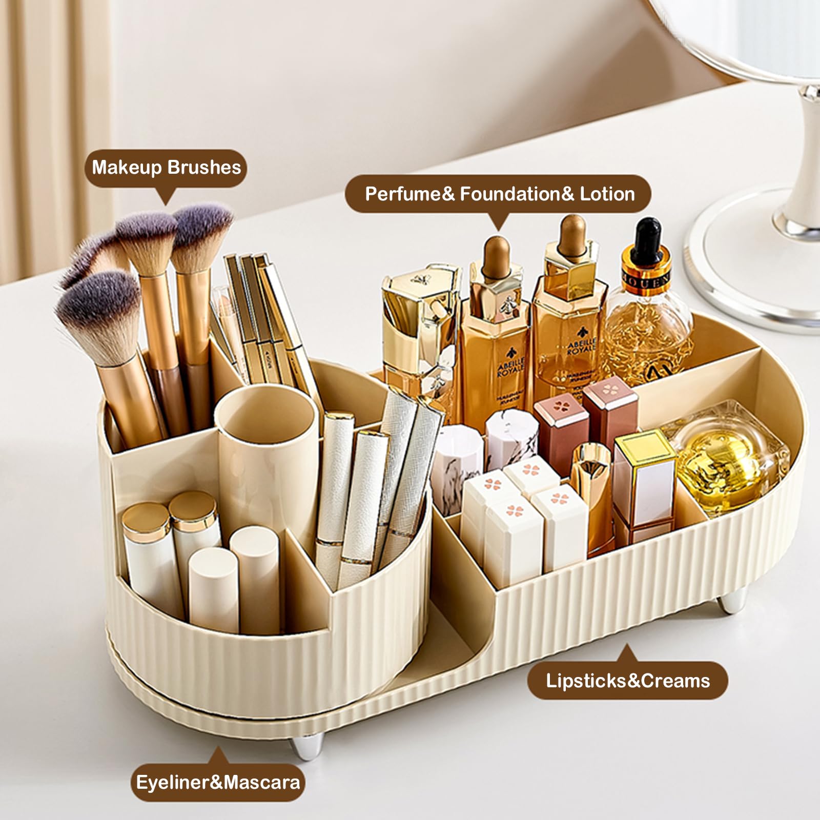 COMFYROOM 360° rotation brush holder keeps brushes within reach.