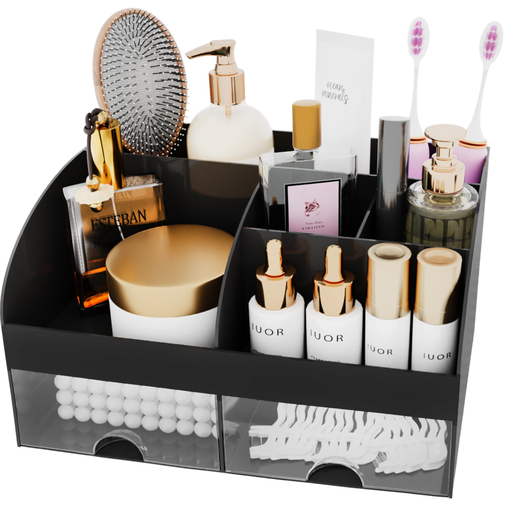 COMFYROOM makeup organizer stores brushes and lipsticks neatly on your vanity
