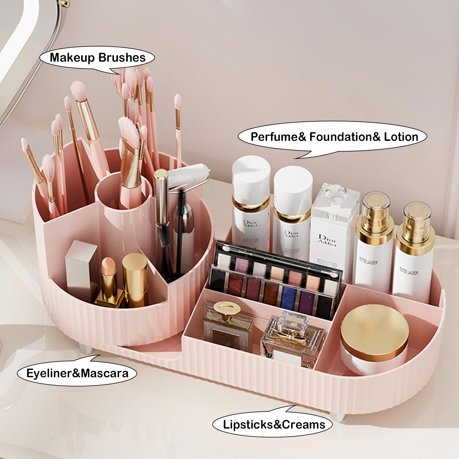 COMFYROOM right-side cosmetics storage compartment keeps daily essentials organized.