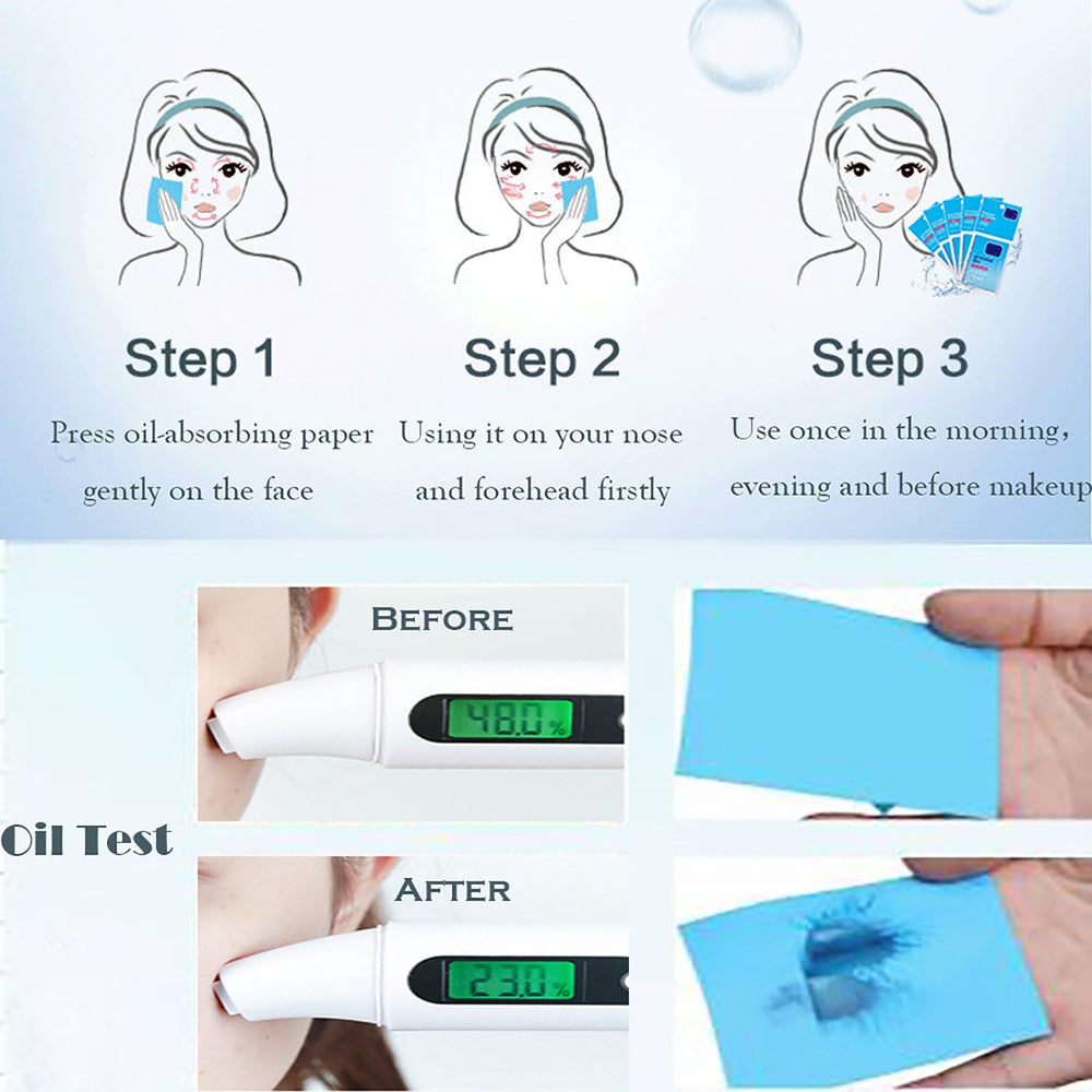 Close-up of COMFYTOUCH blotting papers with bamboo charcoal fibers for moisture balance.