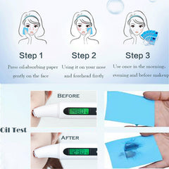 Close-up of COMFYTOUCH blotting papers with bamboo charcoal fibers for moisture balance.