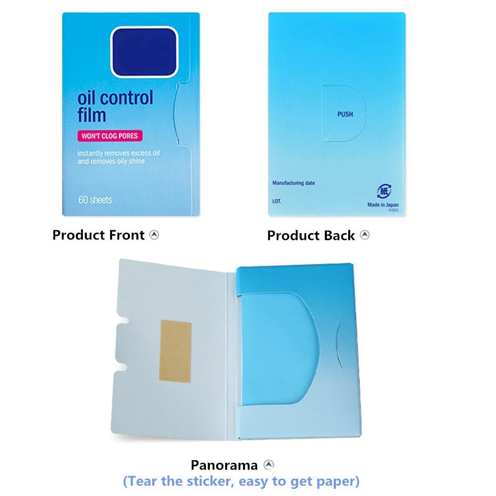 COMFYTOUCH sheet pressed on skin to remove excess oil.