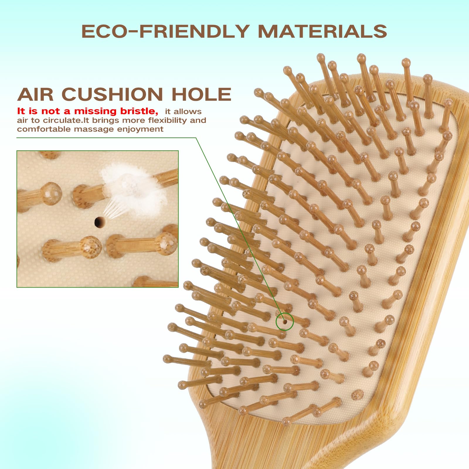 Combetter bamboo hair brush mini for on-the-go styling and travel