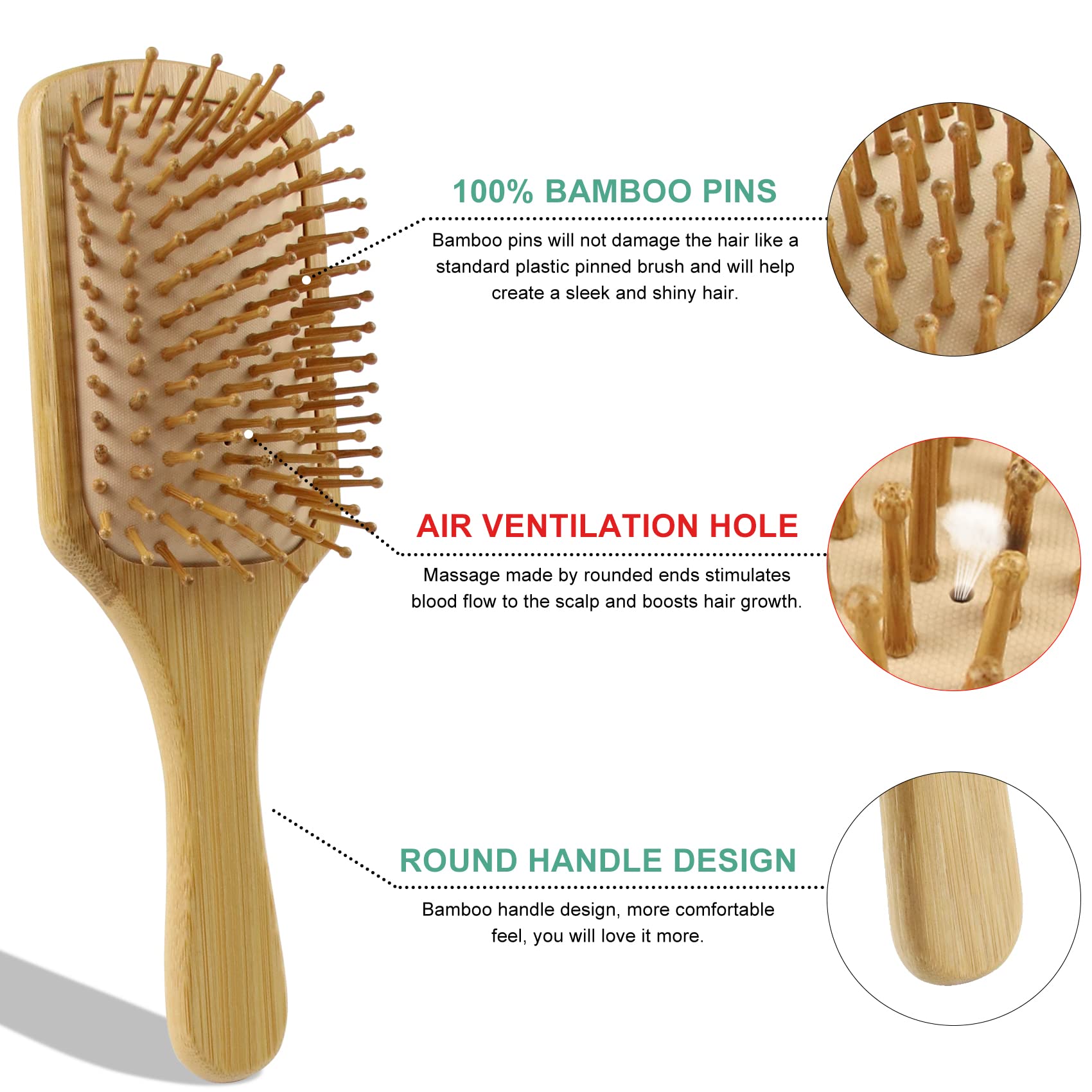 Combetter bamboo tail comb for precise sectioning and minimal breakage