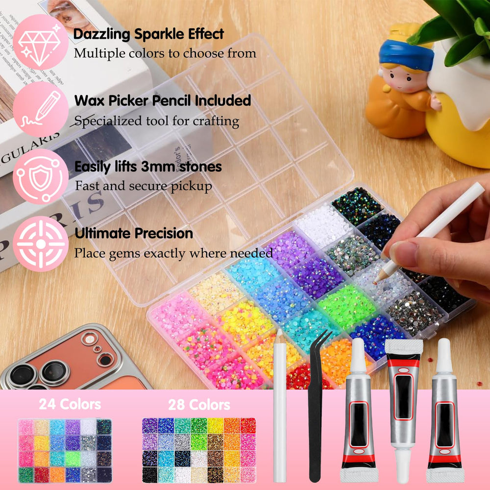 Compensai piedras resina AB brillo para diseños llamativos en uñas.