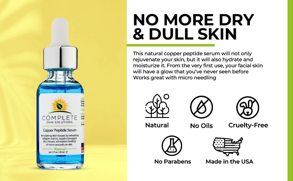 Complete Skin Solutions Copper Peptide Serum anti-aging focus for youthful-looking skin