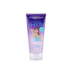 Completely Bare Completely SMOOTH bottle close-up shows hydrating shave gel for smoother skin.