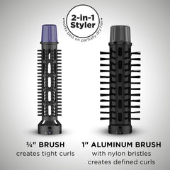 Close-up of the 1-inch aluminum barrel delivering smooth heat for defined curls.