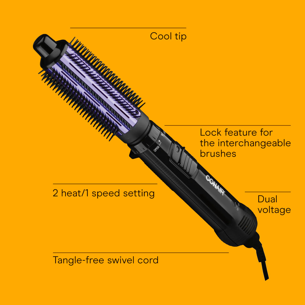 Conair 1.5-inch curl brush with nylon bristles for defined, voluminous curls