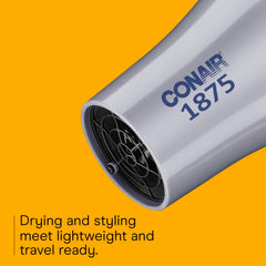 Conair 1875W travel dryer delivering fast drying power