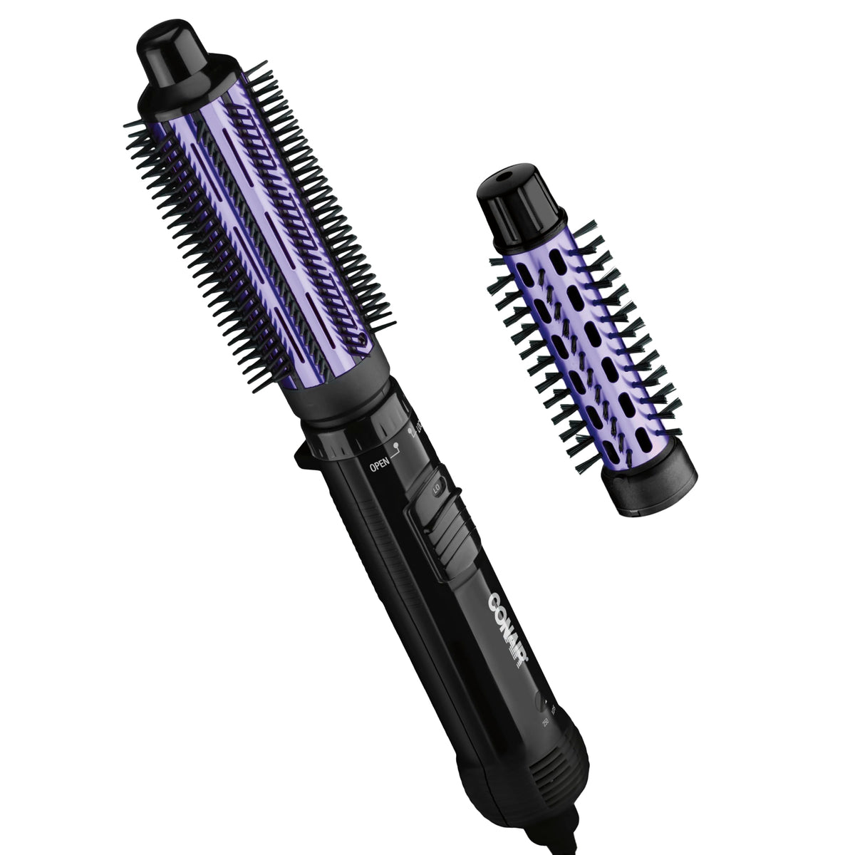 Conair 2-in-1 hot air styler attachments for versatile styling at home or travel