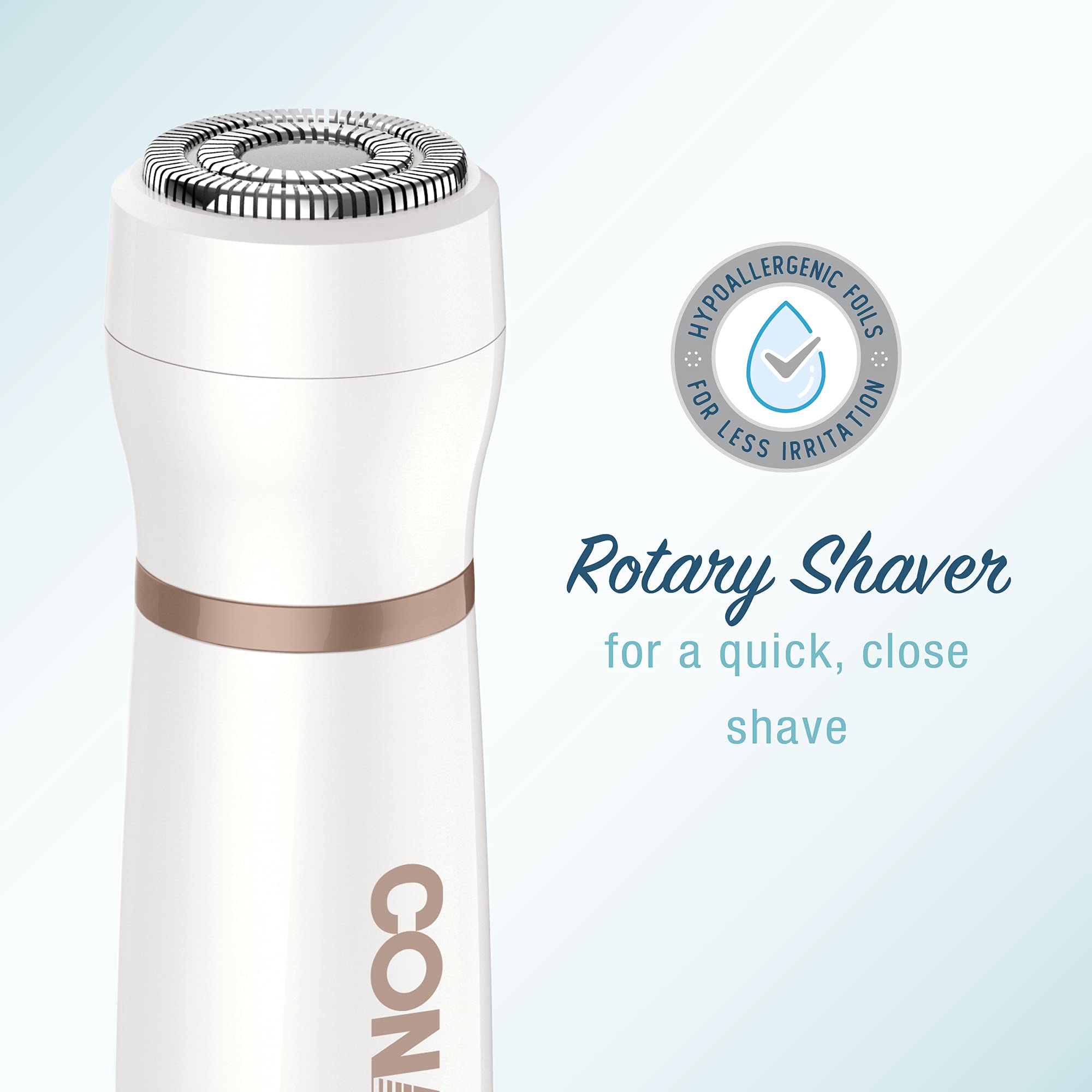 Conair All-In-1 rotary shaver close-up for delicate areas.