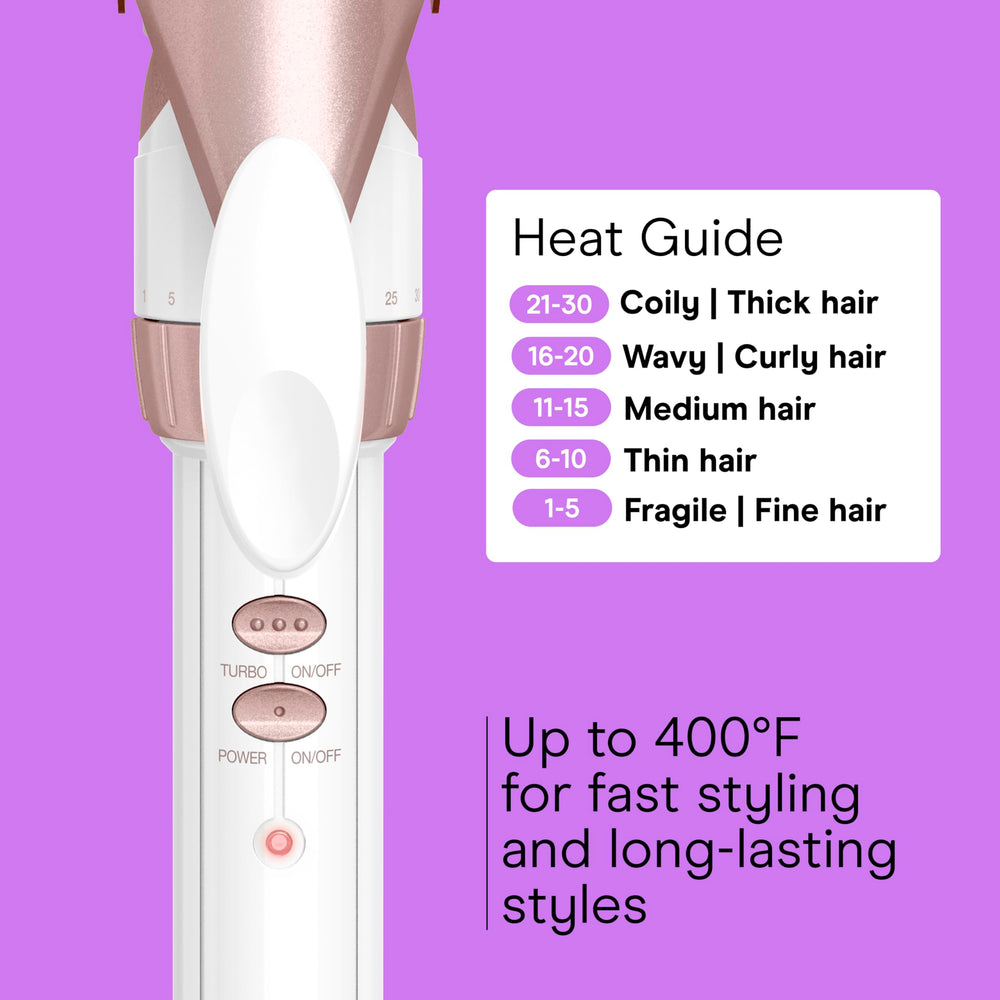 Conair auto-off function adds peace of mind during longer styling sessions.
