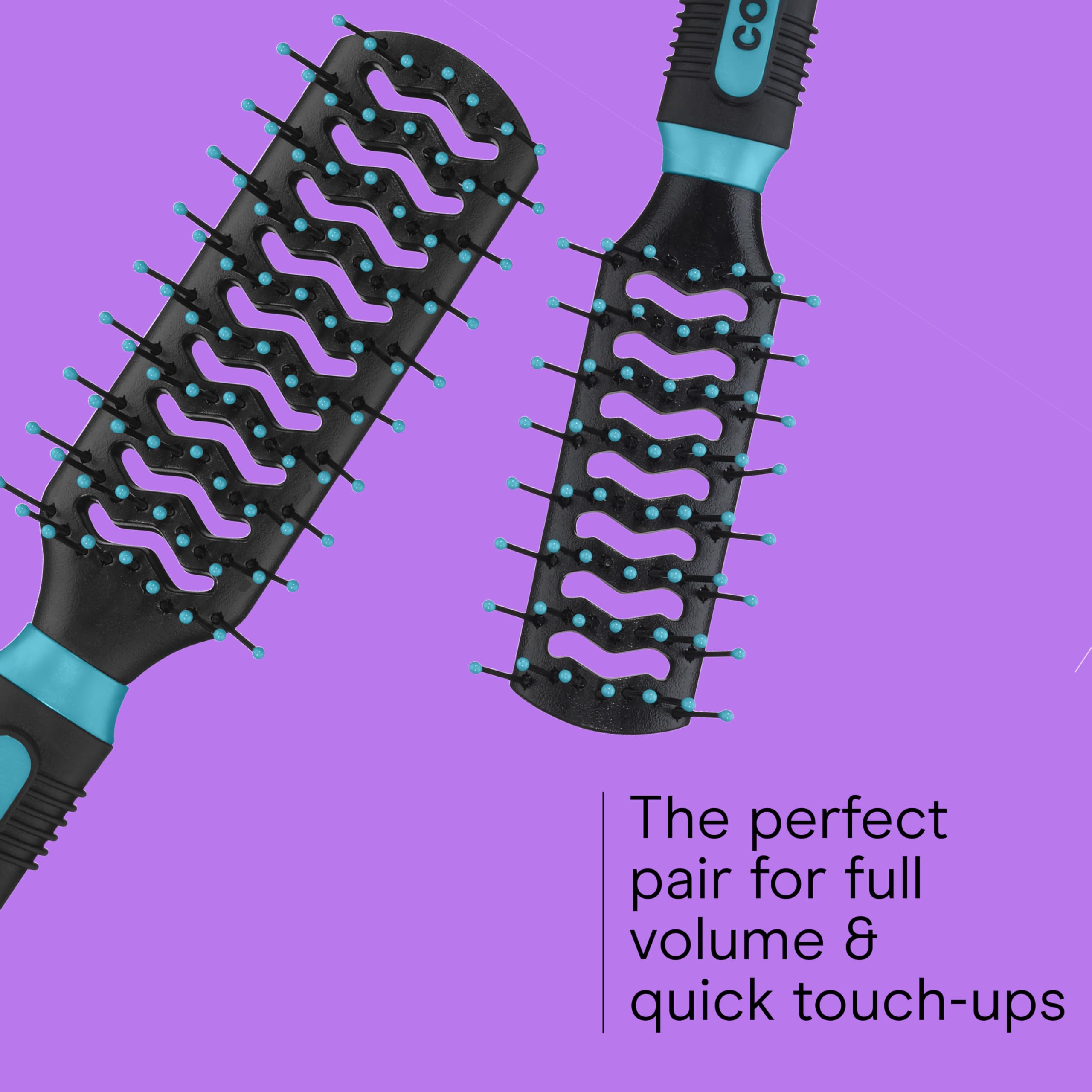 Conair ball-tipped bristles glide through hair with less snag.