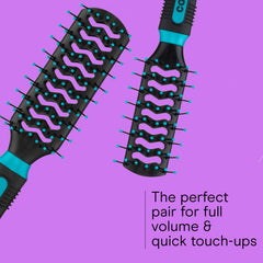 Conair ball-tipped bristles glide through hair with less snag.