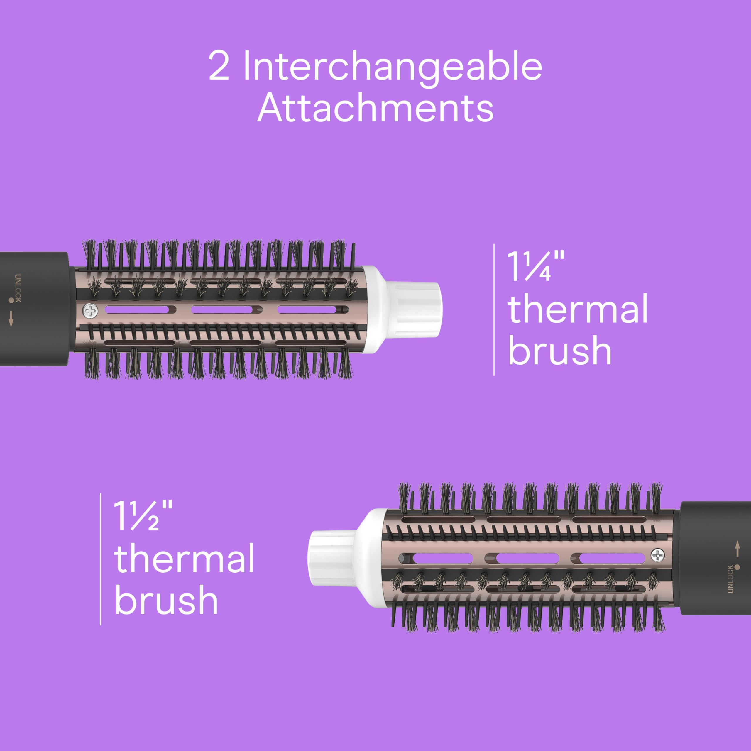 Conair cool-tip swapping design allows easy attachment changes during styling