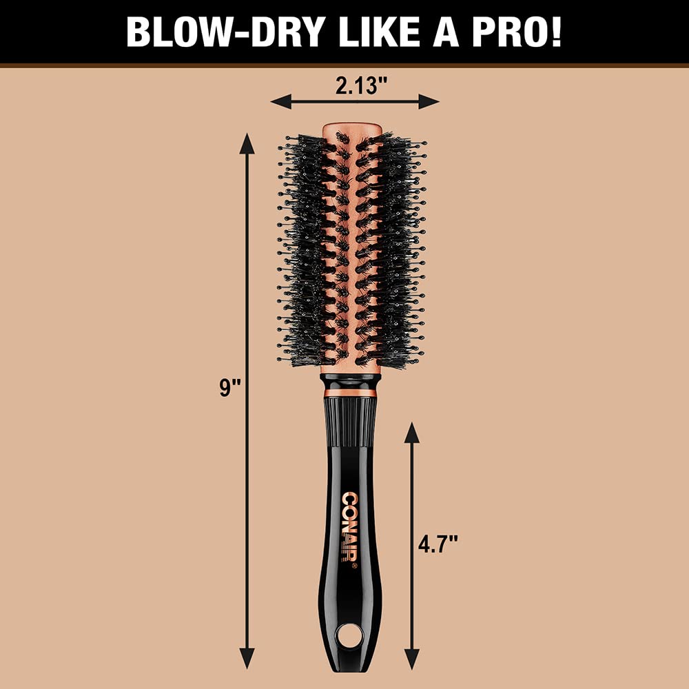 Conair Copper Collection round hair dryer brush at-home styling results with professional-looking volume.