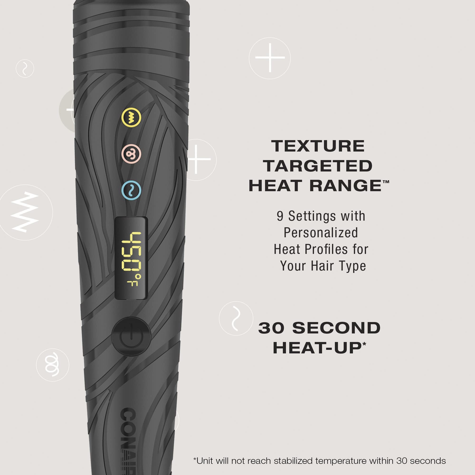 Conair Curl Collective ceramic pressing comb quick heat-up for efficient styling on thick textures.