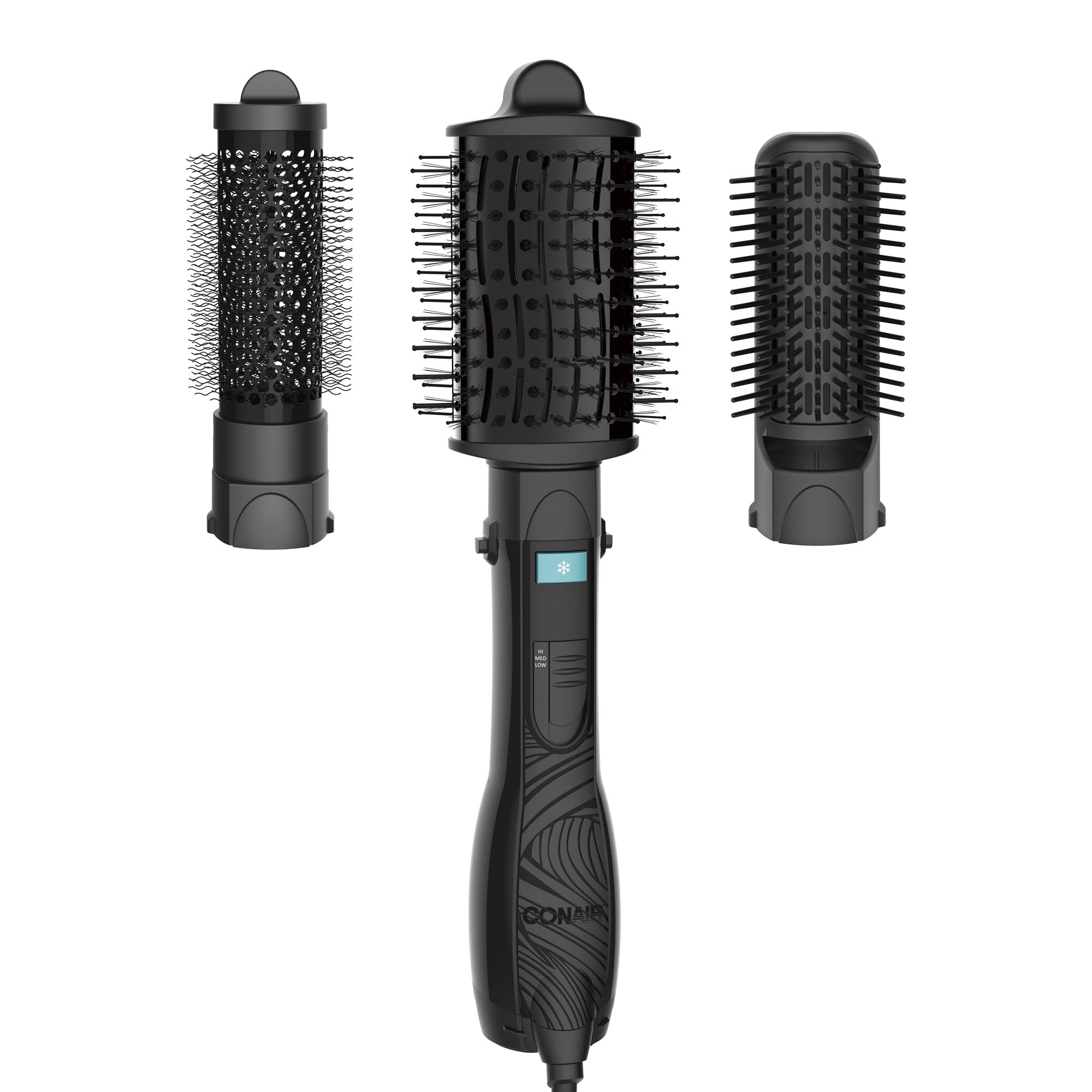 Conair Curl Collective oval brush smooths volume on curly hair
