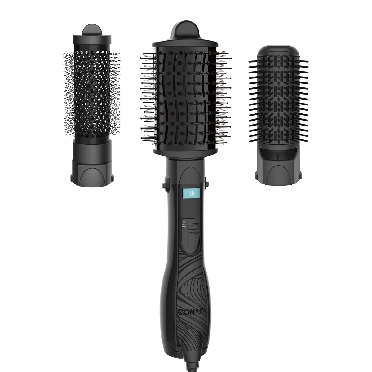 Conair Curl Collective oval brush smooths volume on curly hair