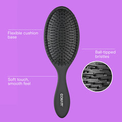 Conair Detangling Brush Set used on wet hair to ease knots.