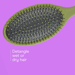 Conair brush features soft ball-tipped bristles cushion scalp.