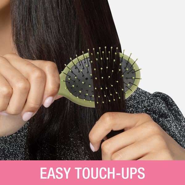 Conair Detangling Mini Brush Set works on wet or dry hair for easy detangling.