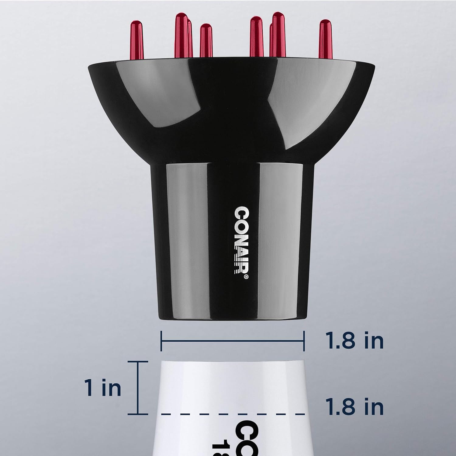 Conair diffuser attachment delivers frizz-free curls as it dries quickly and evenly.