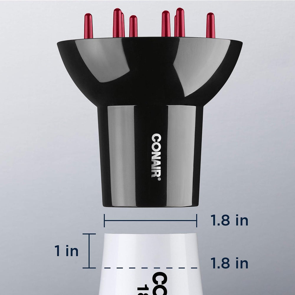 Conair diffuser attachment delivers frizz-free curls as it dries quickly and evenly.