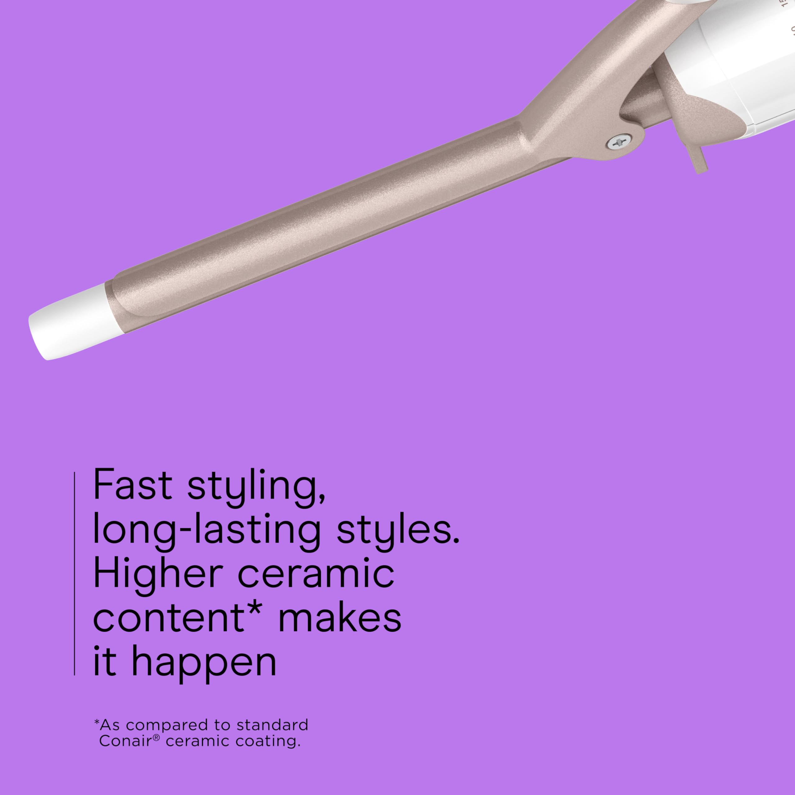 Conair curling iron Turbo boost highlights faster curling sessions.