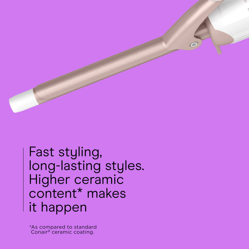Conair curling iron Turbo boost highlights faster curling sessions.