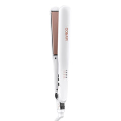 Conair double ceramic flat iron plates for smooth, frizz-free styling.