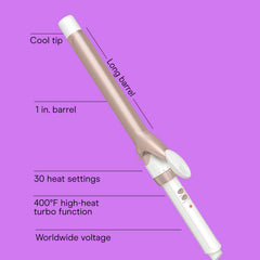 Conair curling iron in use delivering classic curls with even heat.