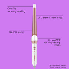 Conair curling wand heat settings dial with 30 options for customized styling