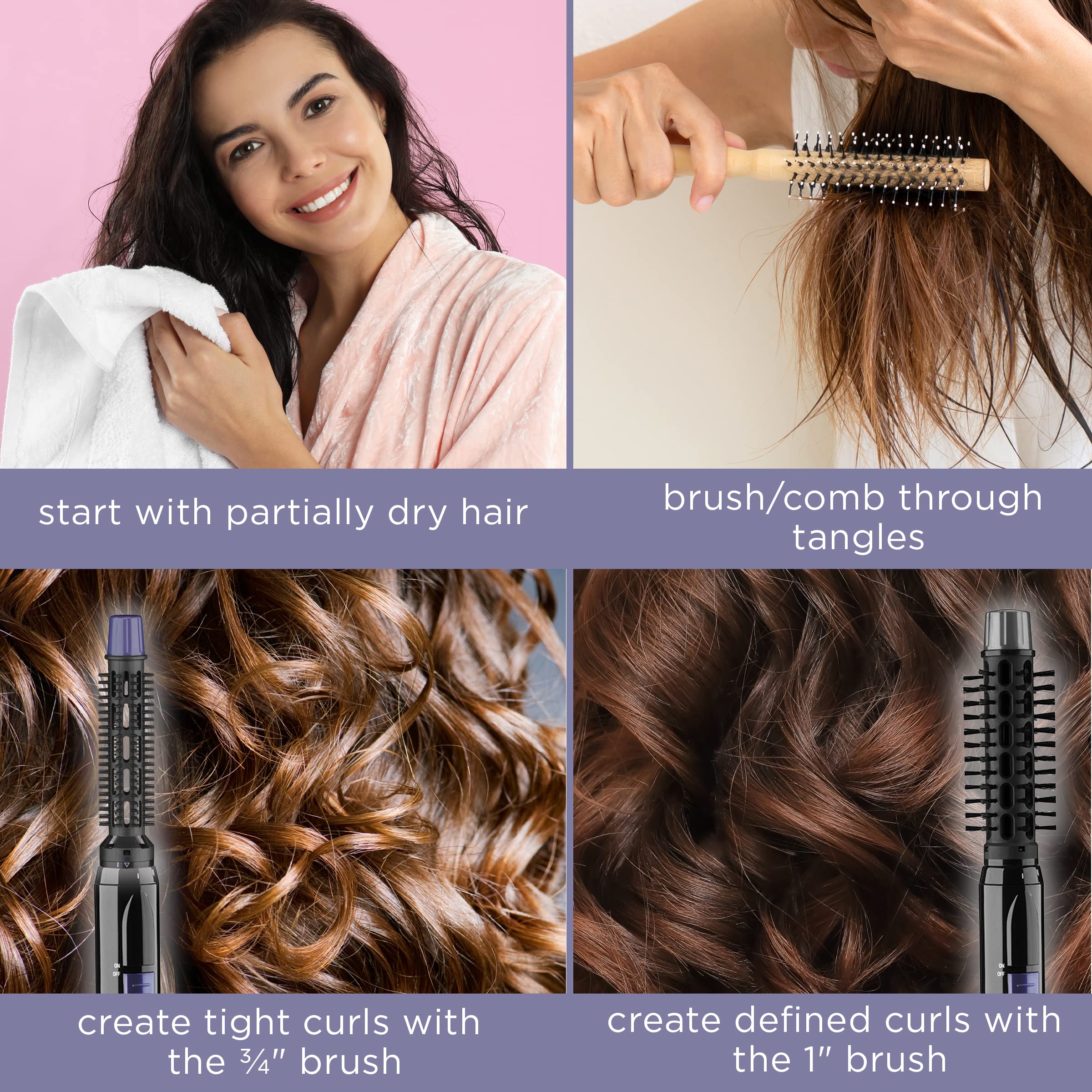 Dry and style damp hair for a quick at-home blowout with Conair.