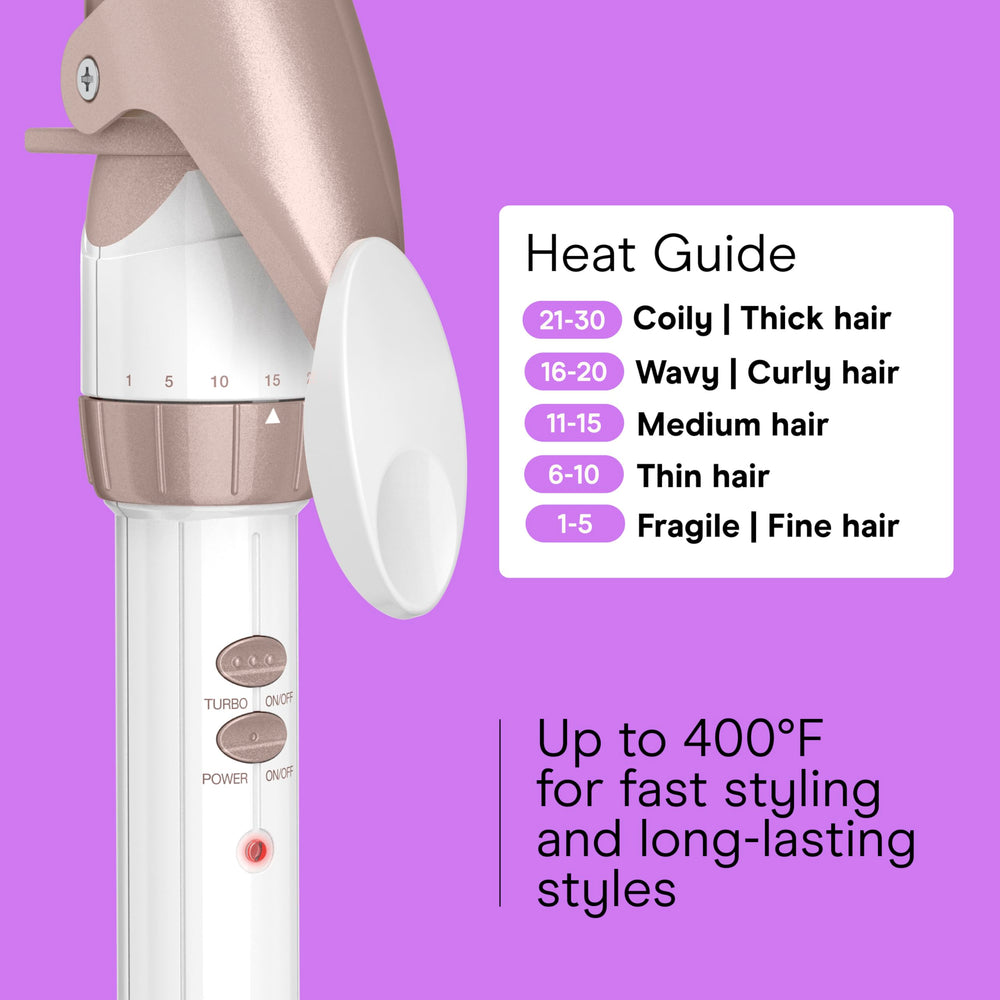 Dual voltage support allows worldwide styling with the Conair curling iron