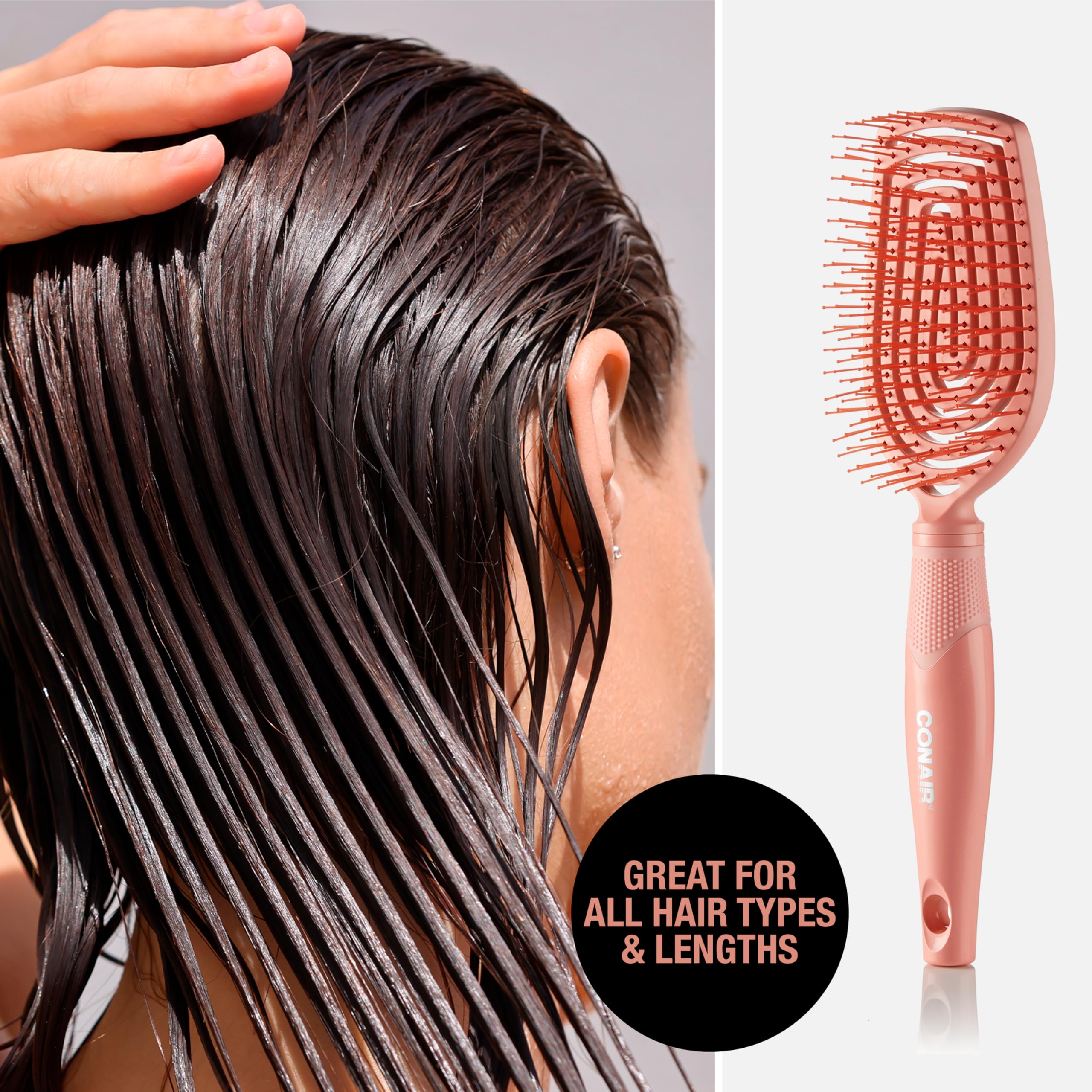 Conair Eco-Friendly Plastic Brush made with 85% post-consumer recycled plastic